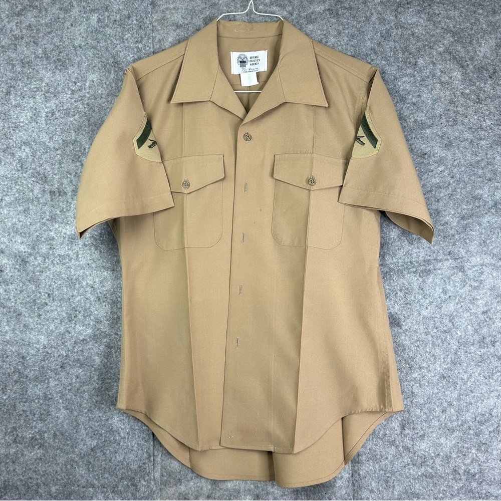 USMC Short Sleeve Khaki “Charlie/Chucks” Service C Uniform Shirt Lance Corporal